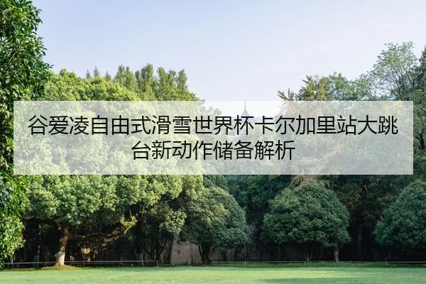 谷爱凌自由式滑雪世界杯卡尔加里站大跳台新动作储备解析